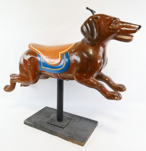 Vintage Painted Wood Dachshund Carousel Dog (1 of 17)