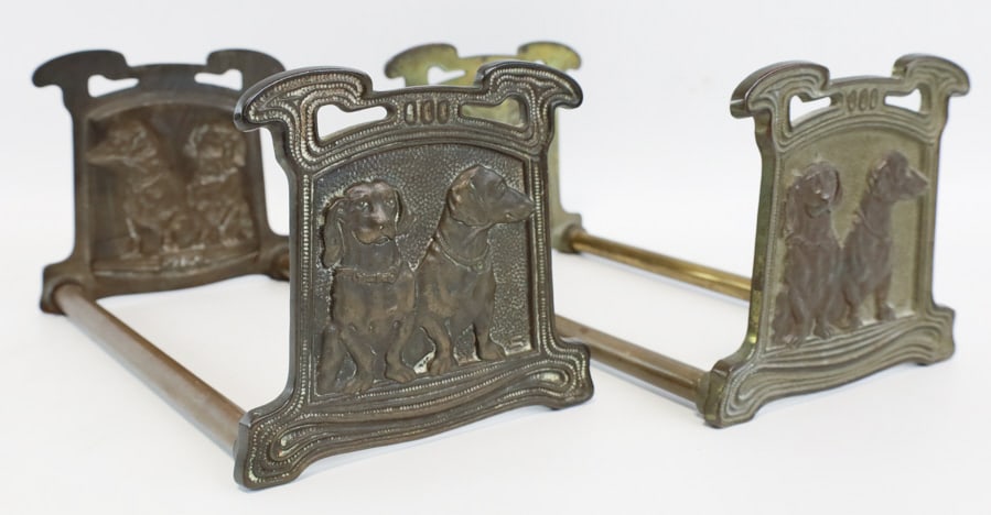 (2) Bronze Finish Adjustable Dachshund Bookends (1 of 7)