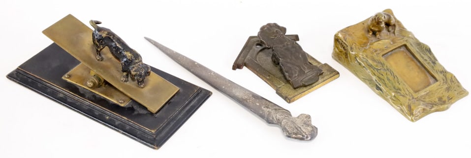 Lot Of Four Dachshund Theme Desk Items (1 of 15)