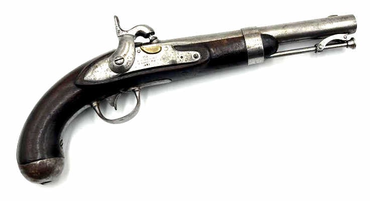 US Johnson Model 1836 .54 Cal Percussion Pistol: US Johnson Model 1836 .54 Cal Percussion Pistol. 1836-39 Robert Johnson Middletown, Mass. US Model 1836 smoothbore single shot percussion pistol in .54 caliber. This US pistol is in nice used conditio