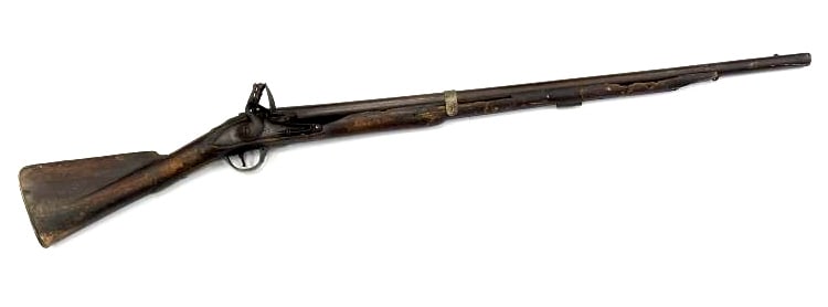 Antique British Tower Flintlock Rifle: Antique British Tower Flintlock Rifle. This British Tower Flintlock Rifle is in used condition. Side lockplate has a large Crown over GR. Lockplate is marked Tower. Wood stock is in rough condition an