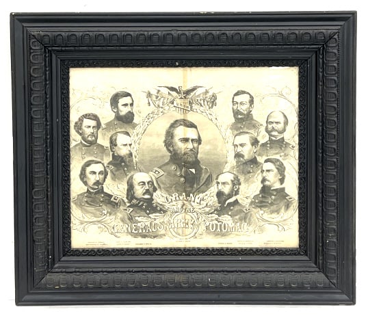Grant and The Generals Army Potomac Union: Grant and The Generals Army Potomac Union, Sherman, burnside, Grant, Smith and more with wooden detailed frame 25?x29? book art print