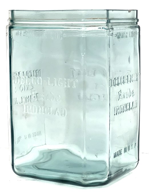 1920's Delcolight Exide Glass Battery Jar May 03, 2024 Kraft