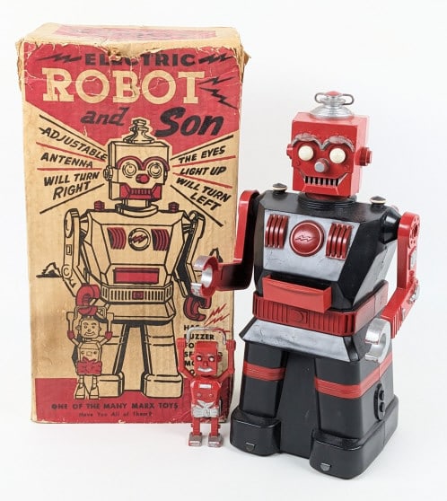 Marx Battery Op. Robot & Son w/ Original Box (1 of 14)