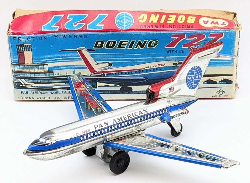1960s Ichimura Trans World TWA Airlines Tin Friction Jet
