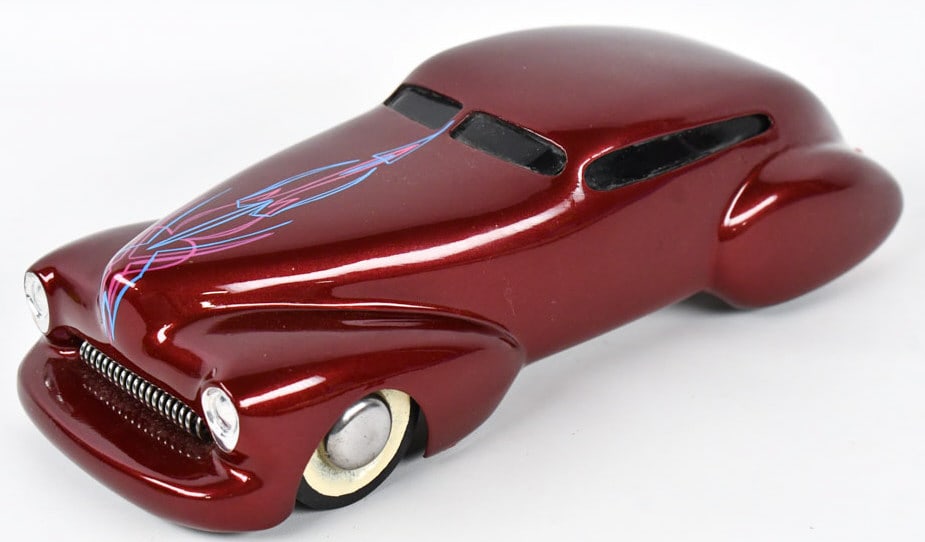 Custom Wyandotte Coupe Hot Rod: Unique one of a kind custom built Wyandotte hot rod car. Displays well with custom body work, paint job, pinstriping, headlights, and grill. Good condition with light wear from display. Measures appro
