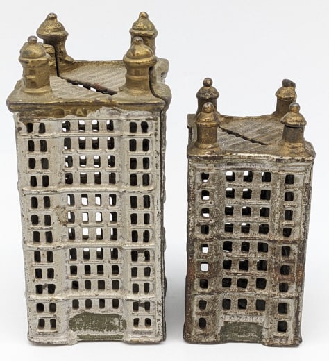 (2) A.C. Williams Cast Iron Skyscraper Banks (1 of 4)