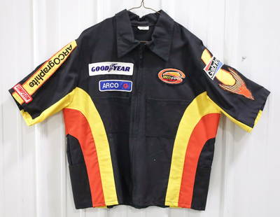 1978 ARCO Graphite Eagle Racing Crew Shirt: 1978 ARCO Graphite Eagle Racing Crew Shirt. The jacket is in nice used condition and is size large. Has sponsor patches on the front, back, and sleeves. Unser raced the 1978 season for legendary car