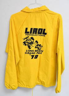 Lirol Productions '78 Long Beach Grand Prix Jacket: The 1978 Long Beach Grand Prix also known as the Long Beach Grand Prix was won by Carlos Reutemann driving a Ferrari. Offered here is Bobby Unser's Lirol Productions jacket. From the Estate of Bobby