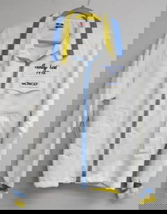 Bobby Unser's Monroe 1976 Indy 500 Jacket: Hip, pastel 1970s colors were used to trim Bobby Unser's 1976 Monroe jacket celebrating the Indy 500. For 1976 Indianapolis 500 Bobby finished 10th in the Cobre Tire Offy-powered Eagle. The jacket is