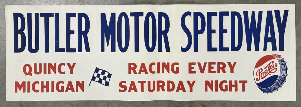 3-1/2ft Vintage Butler Speedway Pepsi Race Poster (1 of 8)