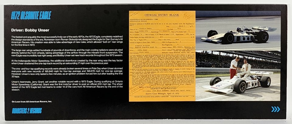 1972 Olsonite Eagle Display Board From Indy Museum (1 of 7)