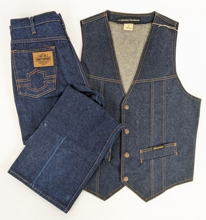 1970s AMF Harley-Davidson Brand Denim Vest & Pants (1 of 11)