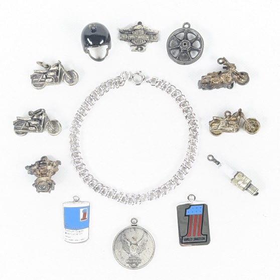 1970's Harley-Davidson Charm Bracelet Charms (1 of 9)