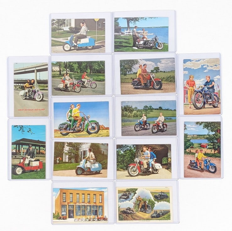 (14) 1950's Harley-Davidson Motorcycle Post Cards (1 of 10)
