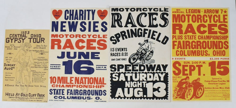 (4) Vintage Motorcycle Races Advertising Posters (1 of 20)