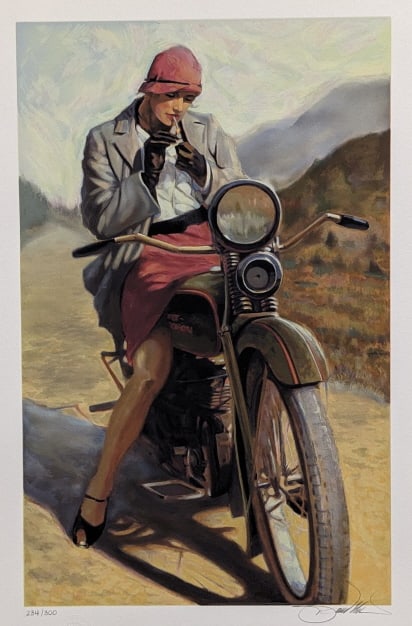 David Uhl Harley-Davidson "Ruby" Serigraph Print (1 of 4)