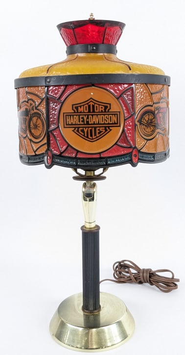 Harley-Davidson Stained Glass Style Plastic Lamp (1 of 10)