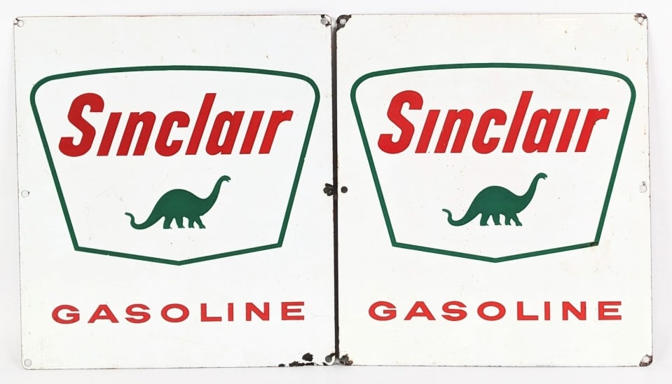 (2) Sinclair Gasoline Porcelain Pump Plates (1 of 8)