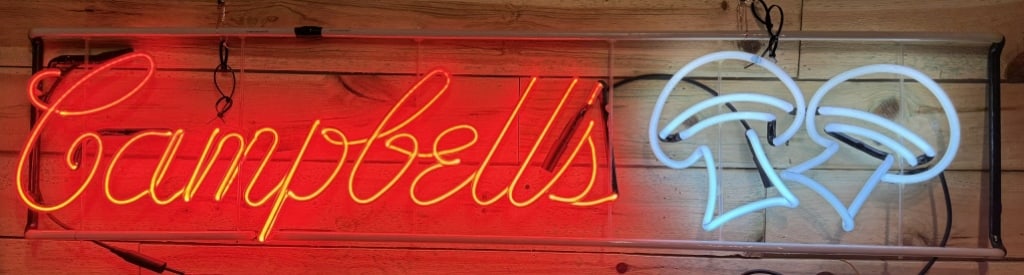 5ft Vintage Campbell's Mushroom Soup Neon Sign (1 of 11)