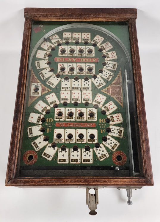 Vtg 1 Cent Playboy Countertop Pinball Coin-Op Game (1 of 13)