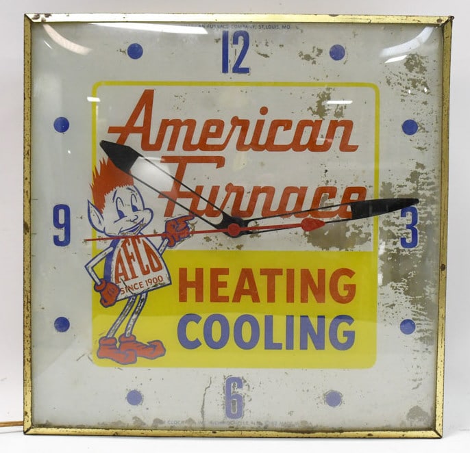 Vintage American Furnace AFCO Lighted PAM Clock (1 of 10)