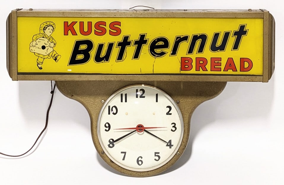Vintage Kuss Butternut Bread Advertising Clock (1 of 14)