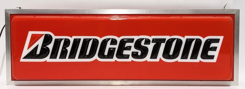 Double Sided Bridgestone Tires Lighted Adv. Sign (1 of 12)