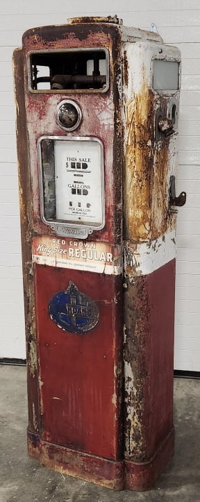 Unrestored Wayne Red Crown Standard Oil Gas Pump (1 of 16)