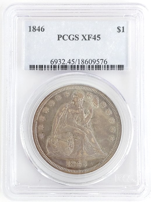 1846 U.S. Seated Liberty Silver Dollar PCGS XF 45 (1 of 2)
