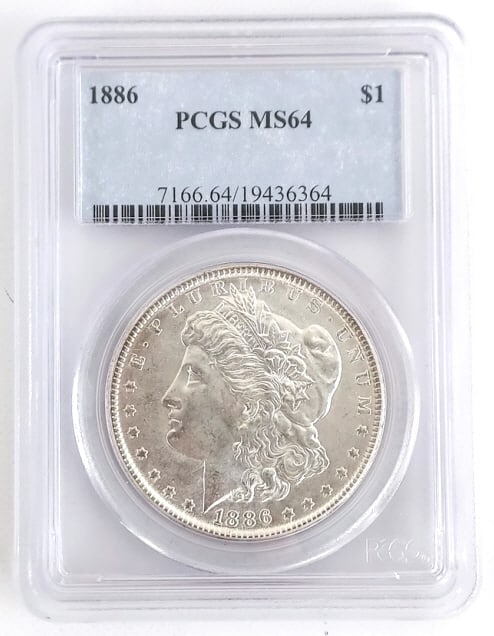 1886 U.S. Morgan Silver Dollar PCGS MS 64 (1 of 2)