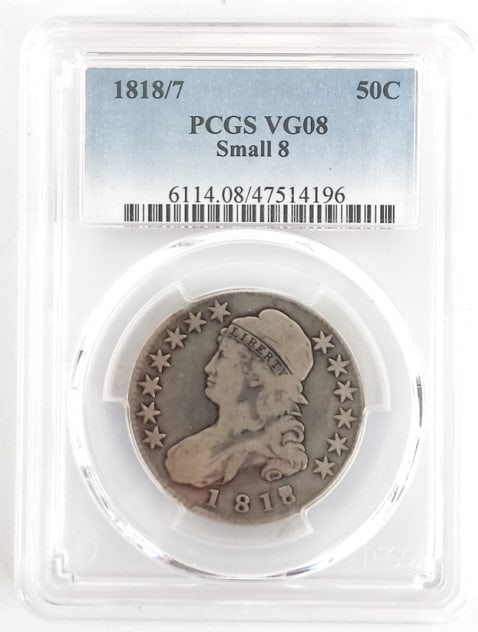 1818/7 U.S. Capped Bust Half Dollar PCGS VG 8 (1 of 4)