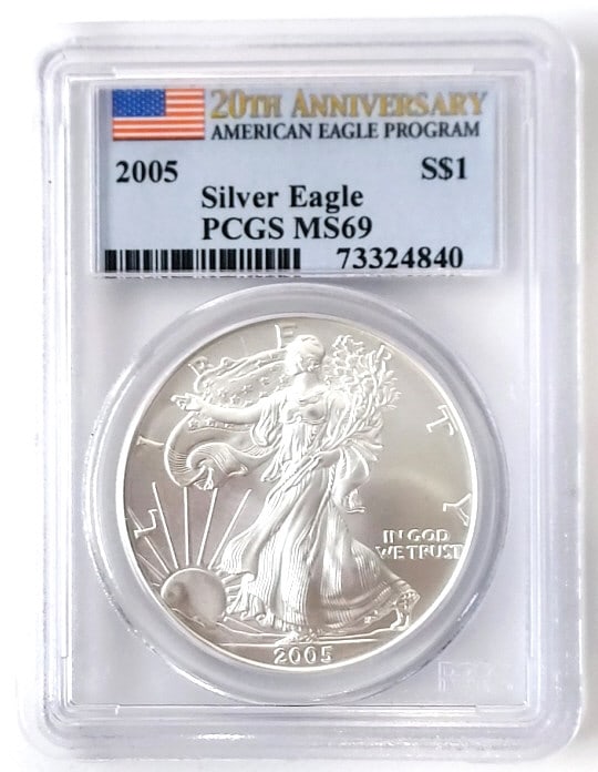2005 American Silver Eagle PCGS MS69 (1 of 2)