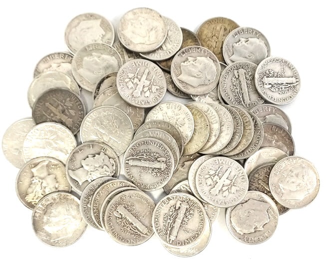 $5.20 Face Value 90% Silver U.S. Dimes (1 of 3)