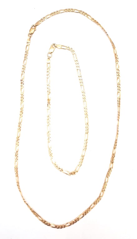 14K Yellow Gold Link Necklace & Bracelet (1 of 4)