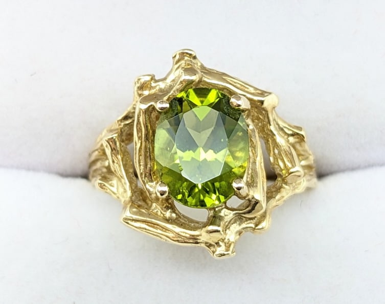 Ladies 14K Yellow Gold Peridot Cocktail Ring (1 of 3)