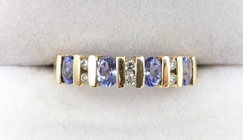 Ladies 14K Yellow Gold Tanzanite & Diamond Ring (1 of 3)