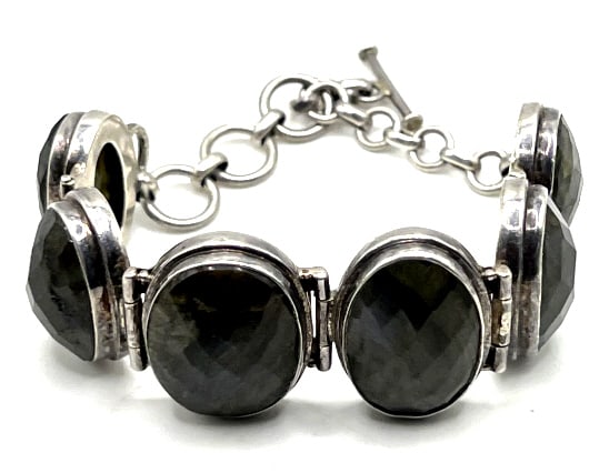 Sterling Silver and Blue Labradorite Bracelet (1 of 4)