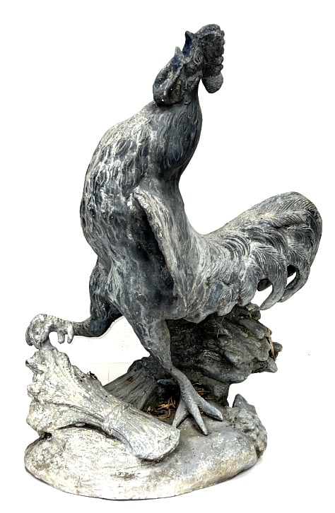 Beautiful Lead Rooster Garden Statue (1 of 5)