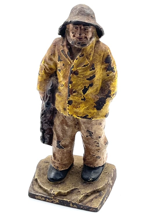 Antique Cast Iron Old Salt Fisherman Doorstop (1 of 4)