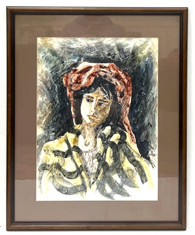 Mary Hoover Aiken Portrait Oil on Canvas Painting: Mary Hoover Aiken Portrait Oil on Canvas Painting. (1905-1992) Born in Cuba Lived in New York, studying art at the Corcoran Gallery, Washington. This listed artist has exhibition history in New York, 