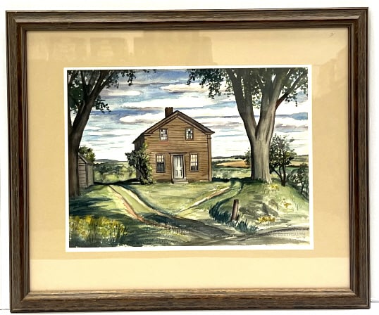 Florence Bartley Smithburn Watercolor Painting: Florence Bartley Smithburn Watercolor Painting (1904-1989) was an American painter and printmaker. Born in New Augusta, Indiana. She attended the John Herron Art Institute; she also had lessons at the