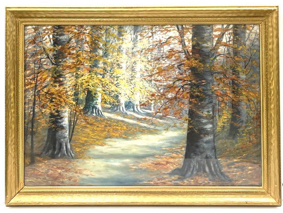 William A. Eyden Indiana "Beech Trees" Gouache (1 of 5)