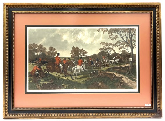 J.F. Herring "The Death" Framed Print: J.F. Herring "The Death" Framed Print, Engraved by J. Harris. Framed and matted by Ding a Ling" Lafayette, IN (Good Condition)*framed measures 44.5in x 32.25in