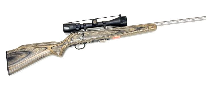 Savage Mark II .17 Mach 2 Bolt Action Rifle: Savage mark II .17 Mach 2 Bolt Action Rifle. The Savage Mark II is in like new condition. The stainless barrel measures 21.25 inch in length. Bore is very clean. Rifle obtains a Banner 3x-9x-40 waterp