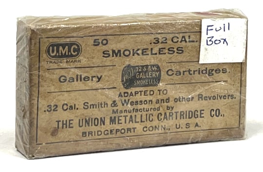 50 Rounds Of Union Metallic Cartridge Co. .32: 50 Rounds Of Union Metallic Cartridge Co. .32 Smokeless Ammunition In A Sealed Box. Adapted To .32 Smith & Wesson And Other Revolvers.