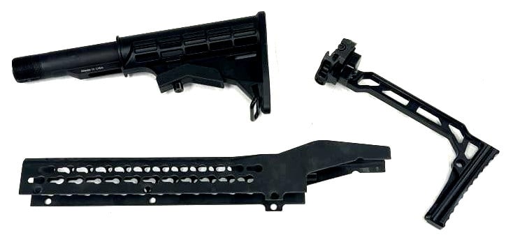 AR-15 Semi-Auto Accessories: AR-15 Semi-Auto Accessories. Skelton butt stock, UTG adjustable stock, AK forehand heat guard. Good condition. 18? in length.