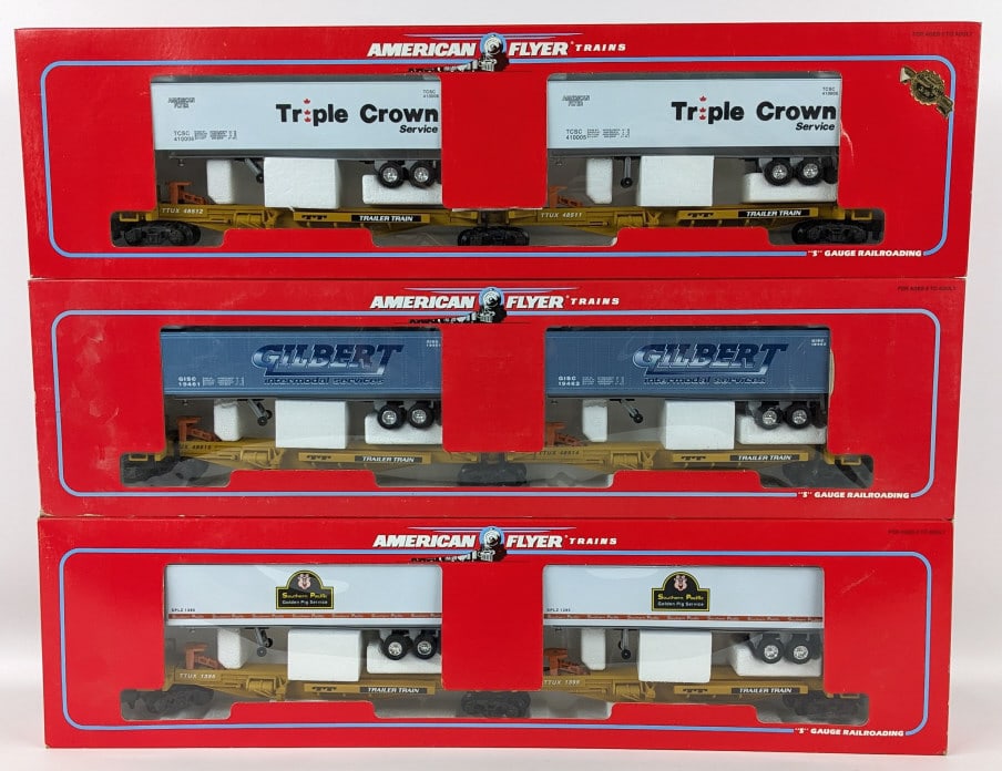 (3) American Flyer S Gauge Intermodal TTUX Sets (1 of 7)