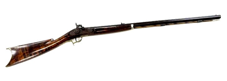 Joseph Golcher Black Powder Percussion Rifle: Joseph Golcher Black Powder Percussion Rifle . The Joseph Golcher black powder percussion rifle is in very nice used condition. The octagon barrel measures 30.5 inches in length. The barrel has no mar