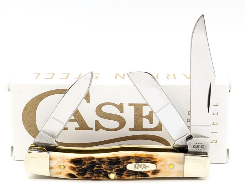 2024 Case XX Amber Bone Medium Stockman w/ Box: 2024 Case XX Amber Bone Medium Stockman 63032 w/ Box. Knife is in like new condition. Overall measures 3-5/8in when closed.